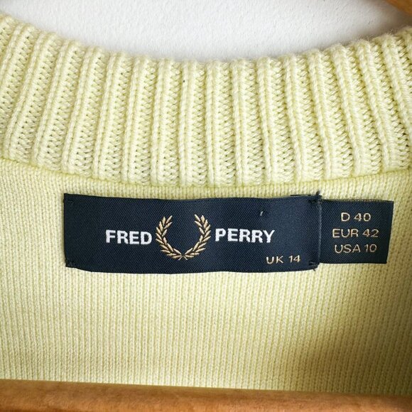 Fred Perry jacquard knitted tank Wax Yellow 10 - Picture 5 of 6
